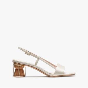 Kate Spade Cream Slingback Heels with Gold Accent